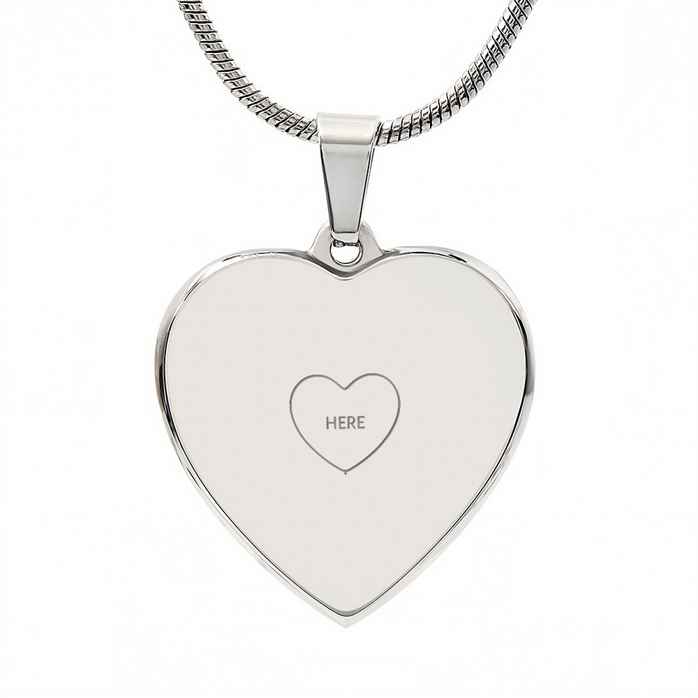 HERE — Engraved Heart Necklace