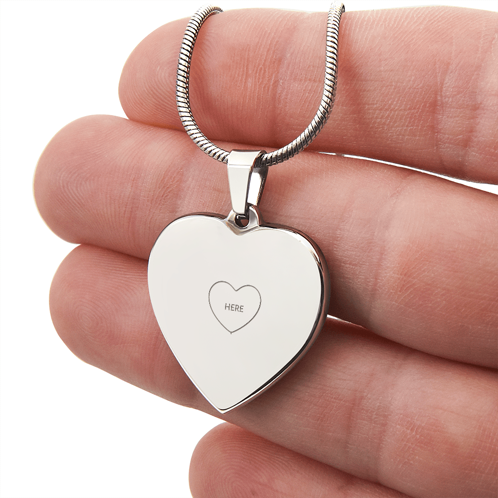 HERE — Engraved Heart Necklace